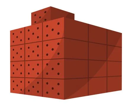 Building material. Heap of red brick. Cartoon supplies for buildings works Stock Illustration