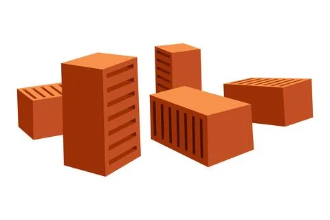 Building material. Large-sized ceramic. Cartoon supplies for buildings works Ilustración de archivo