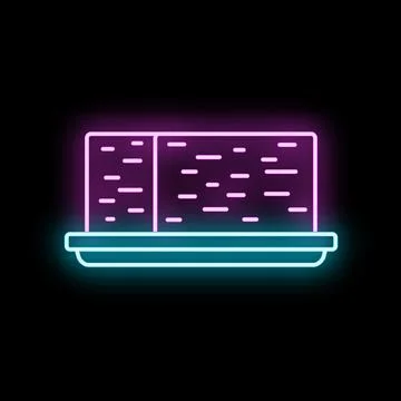 Building material neon vector icon on black background Ilustración de archivo