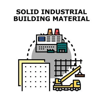 Building material production and construction industry concept Stock Illustration