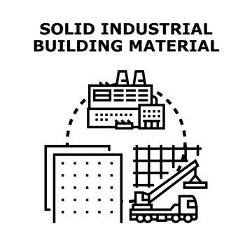 Building material production and construction industry concept Stock Illustration