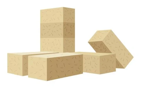 Building material. Red brick. Cartoon supplies for buildings works. Construction Ilustración de archivo