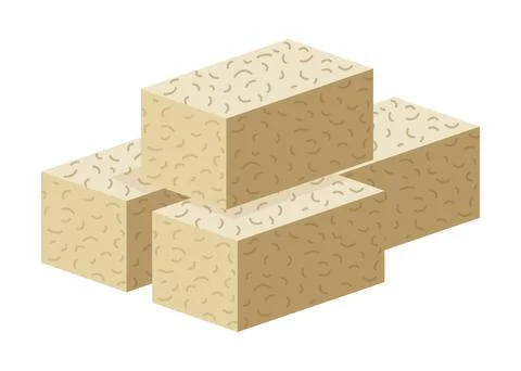Building material. Red brick. Cartoon supplies for buildings works. Construction Ilustración de archivo