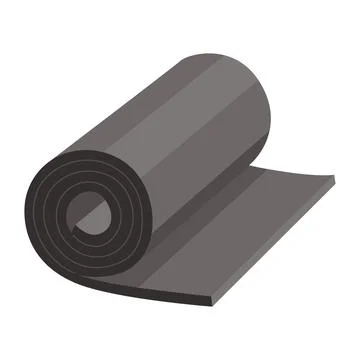 Building material. A roll of rubber foam mat. Construction concept. Illustration Ilustración de archivo