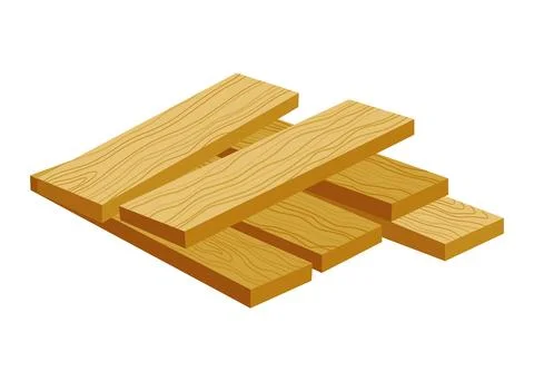 Building material. Stack of boards. Cartoon supplies for buildings works Ilustración de archivo