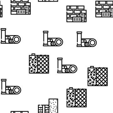 Building Material Vector Seamless Pattern Stock Illustration