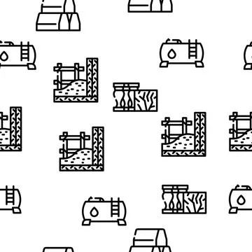 Building Material Vector Seamless Pattern Stock Illustration