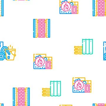 Building Material Vector Seamless Pattern Stock Illustration