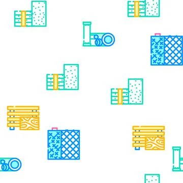 Building Material Vector Seamless Pattern Illustrazione stock