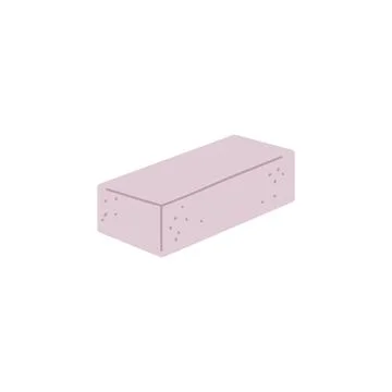 Building material - white brick or foam concrete block a vector illustration Stock Illustration
