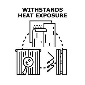 Building material withstanding heat exposure concept cycle Ilustración de archivo