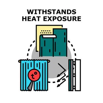 Building material withstanding heat exposure concept cycle Ilustración de archivo