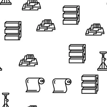 Building Materials And Supplies Vector Seamless Pattern Ilustración de archivo