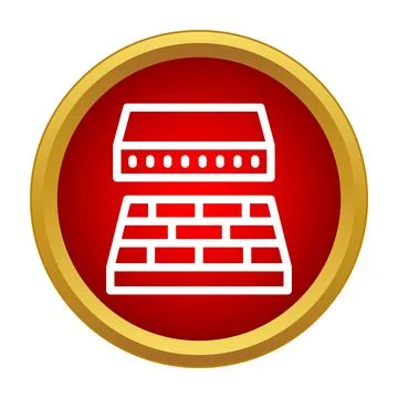 Building materials brick wall construction icon concept Stock Illustration