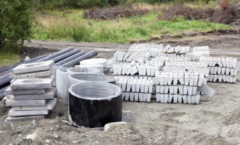 Building materials of concrete Stock Photos