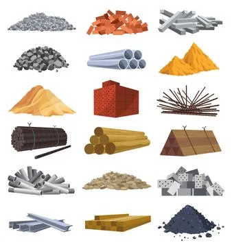 Building materials. Construction concept. Illustrations can be used for Ilustración de archivo