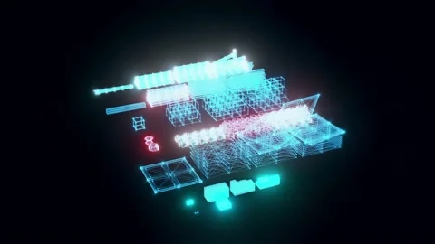 Building Materials hologram Rotating Stock Footage 154839534