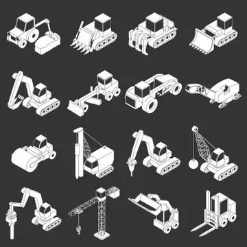 Building materials icons set grey vector Ilustración de archivo