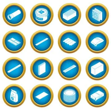 Building materials icons set, simple style Ilustración de archivo