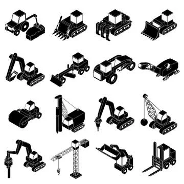 Building materials icons set, simple style Ilustración de archivo