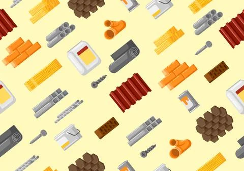 Building materials pattern. Industrial products for construction and renovation 스톡 일러스트