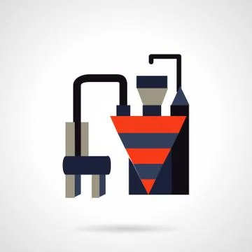 Building materials plant flat vector icon Stock Illustration