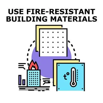 Building materials protecting structures from fire and heat Ilustración de archivo