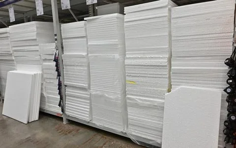 Building materials, things for the house and buyers in the big shop Stock Photos