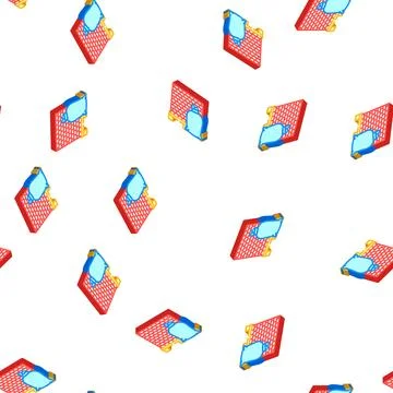Building materials wholesale isometric icon seamless pattern Ilustración de archivo