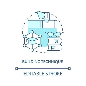 Building memory technique concept turquoise icon Stock Illustration