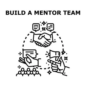Building a mentor team for business development and support Stock Illustration
