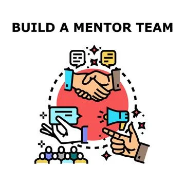 Building a mentor team for business development and support Stock Illustration