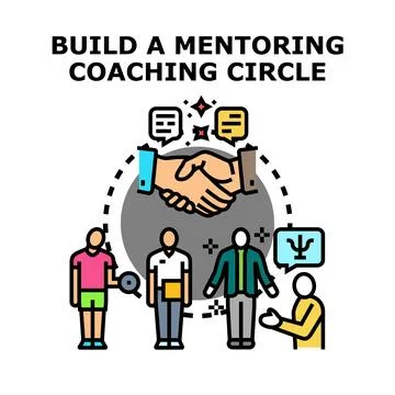 Building a mentoring coaching circle concept illustration 库存插图