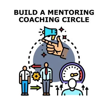 Building a mentoring coaching circle concept vector イラスト素材