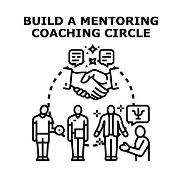 Building a mentoring coaching circle concept illustration Stock Illustration