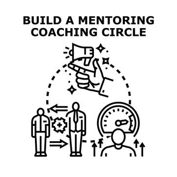 Building a mentoring coaching circle concept vector Stock Illustration