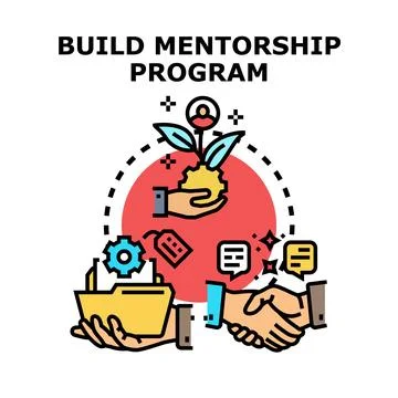 Building mentorship program and developing business collaboration Stock Illustration