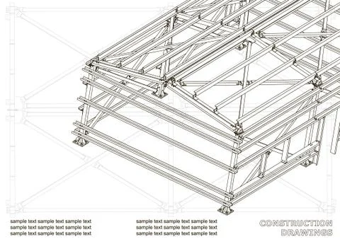 Building. Metal construction 库存插图
