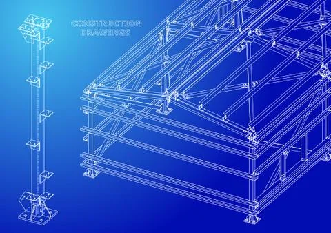 Building. Metal construction Ilustración de archivo