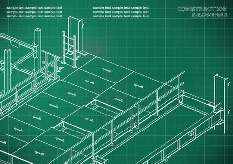 Building. Metal constructions. Volumetric constructions. 3D design Ilustración de archivo