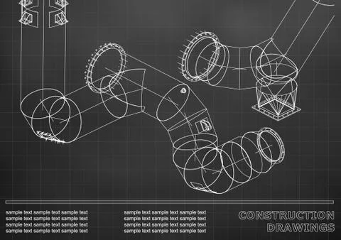 Building. Metal constructions. Volumetric constructions. 3D design Ilustración de archivo
