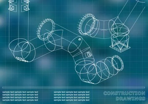 Building. Metal constructions. Volumetric constructions. 3D design Ilustración de archivo