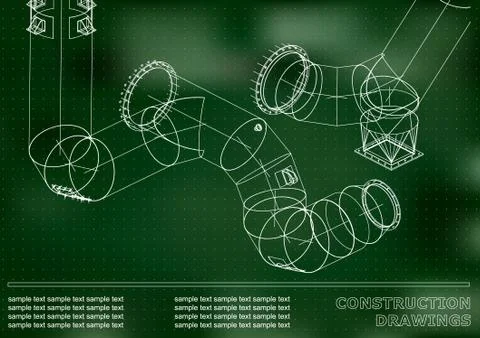 Building. Metal constructions. Volumetric constructions. 3D design Ilustración de archivo