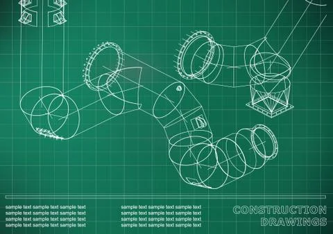 Building. Metal constructions. Volumetric constructions. 3D design Ilustración de archivo