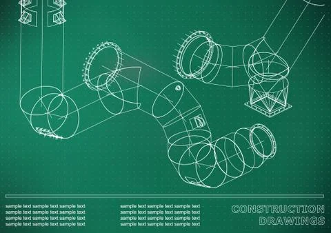 Building. Metal constructions. Volumetric constructions. 3D design Ilustración de archivo