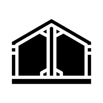 Building metallic framework glyph icon vector illustration Stock Illustration