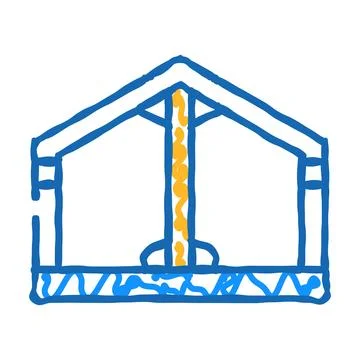 Building metallic framework icon doodle illustration Illustrazione stock