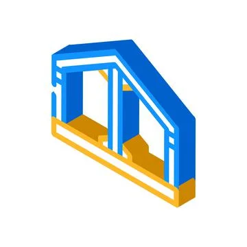 Building metallic framework isometric icon vector illustration Stock Illustration