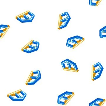 Building metallic framework isometric icon seamless pattern Illustrazione stock