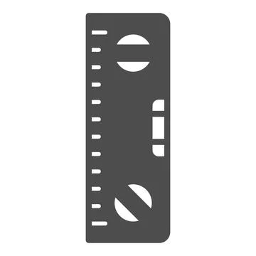 Building meter tool solid icon, construction tools concept, spirit level ruler Illustrazione stock